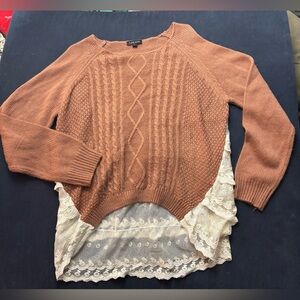Elegant Women's Sweater with Lace Detail